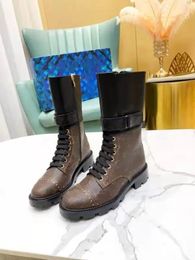 2023 Combat Boots Ankle Calfskin Flat Shoes Designers Martin Leather And Canvas 2021 Metropolis Ranger Woman Big Size 35-41