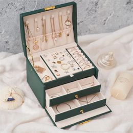 Jewelry Pouches Ailodo Organizer Portable Necklaces Earrings Rings Bracelets Box PU Leather Storage Joyeros Organizador De Joyas