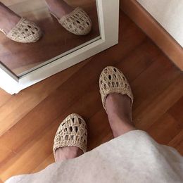 Slippers JARYCORN 2023 Summer Fashion unisex home Women s straw slippers couple cane shoes handmade natural style comfortable sandals 230407