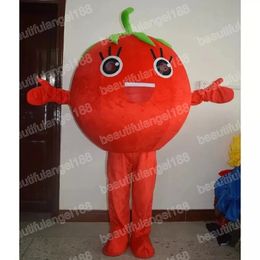 Halloween Red Tomato Mascot Costumes High Quality Cartoon Theme Character Carnival Unisex Adults Size Outfit Christmas Party Outfit Suit For Men Women