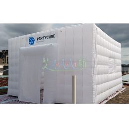 Total White Canopy House Balloon Inflatable Cube Marquee Tent Event Gathering Pavilion Square Shows Room with Removable Sticker Covers
