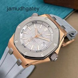 Ap Swiss Luxury Wrist Watches Royal AP Oak Offshore Series 15711 Rose Gold Limited Edition Back Transparent Mens Fashion Leisure Business Sports Mechanical Divin O3