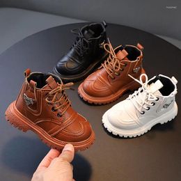 Boots Kids Fashion Solid Leather Autumn Winter Children's Non-slip Comfortable Soft Rubber Outsole Boys Girls Shoes