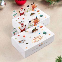 Christmas Decorations 3D Goody Treat Boxes Gift Xmas Cardboard Cookie Eve Packaging Santa Snowman Elk For Party Favour Wrap Drop Delive Otxkd