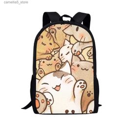 Backpacks Lovely Cartoon Cats Pattern Backpack Children Casual Backpacks Fashion Large Capacity School Bags for Kids Girls Teens Bookbag Q231108