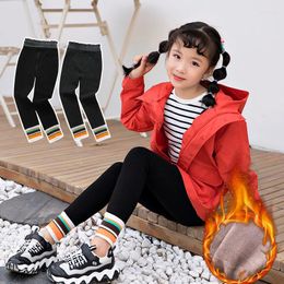 Trousers Child Winter Plus Velvet Thick Stripes Polar Fleece Lining Cotton Kids Leggings Keep Warm Extra Baby Girls Pants