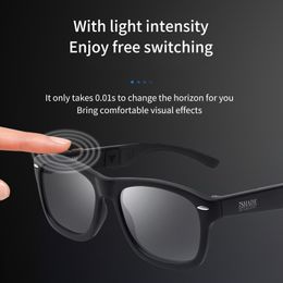 Sunglasses Frames Vintage LCD Polarized Lens Electronic Transmittance Mannually Adjustable 7 Color Lenses Sun glasses trend personality 230407