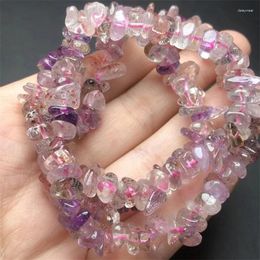 Link Bracelets Natural Super Seven Quartz Gravel Stone Bracelet Charms Handmade Fortune Energy Bangle Mineral Woman Amulet Jewelry Gift 1PCS