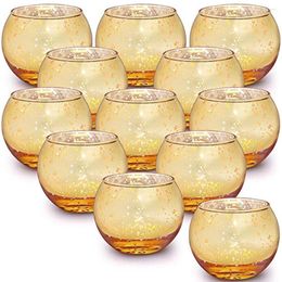 Candle Holders 12 Pcs Gold Silver Rose Wishing Glass Holder Birthday Wedding Party Table Decor Bar Home Decorations