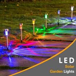 Lawn Lamps LED Solar Garden Light Solar Landscape Pathway Light Solar Lawn Lamp Multiple Colour For Patio Yard Path Walkway Decor Solar Lamp P230406