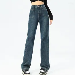 Women's Jeans Denim For Women Four Season Straight Loose Wide Leg High Waisted Brand Arrivals Classic Daily Sexy Pants
