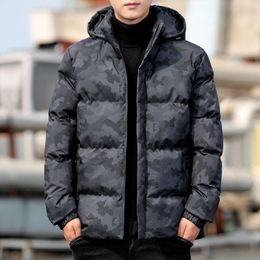 Versão coreana espessa de pelúcia masculina, calor moderno, jaqueta casual de algodão, roupas de inverno masculinas