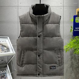 Men's Vests Lamp Core Velvet Vest Mens Sleeveless Jacket Winter Casual Coats Male Cotton-Padded Men Thicken Waistcoat