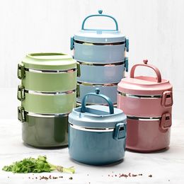 Bento Boxes 304 stainless steel multi-layer insulation leak proof lunch box portable large capacity office staff student portable lunch box 230407