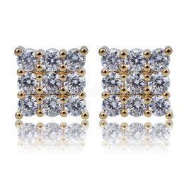 Hip Hop Zircon Earring for Women Iced Out Stud Earrings With Screw Back Hip Hop Men And Women Jewellery Gifts