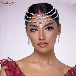 Hair Clips YouLaPan Woman Headband For Party Forehead Head Chain With Comb Wedding Accessories Jewellery Bridal Headpiece HP592