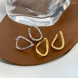 Dangle Earrings South Korea Style Fashion Irregular Twisted Metal Gold Silver Colour Pierced Drop For Women Simple Charms Ear Jewellery