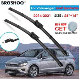 Windshield Wipers Car Wiper Blade For Golf Sportsvan 28"+16" 2014-2021 Windscreen Windshield Wipers Blades Window Wash Fit push button Q231107