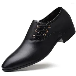 Dress Shoes Classic Man Round Toe Cow Leather Business Casual Mens Black Wedding Oxford Formal Big Size 38-48