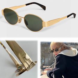 Triumphal Arch Designer Sunglasses Luxury Womens Fashion Oval Metal Frame Green Lens 40235U Lens Legs with Logo Leisure Vacation, Outdoor, Sexy Original Box