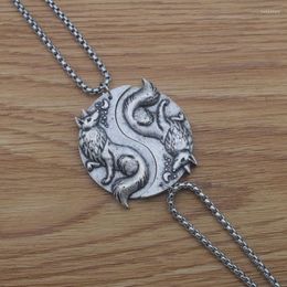 Chains 12pcs Couple Animal Jewellery Yin Yang Necklace Lovers Sisters Valentine's Gift