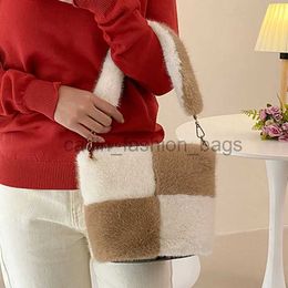 Shoulder Bags Women's Tote Bag Luxury Plus andbag Fur Contrast Mink Soulder Bag New Detacable Strap Ladies Underarm Bagscatlin_fashion_bags