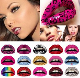 3D Art Lips Sticker Glitter Pink Sexy Pattern Makeup Tattoo Lip DIY Tattoo Decals Lip Shape Neck Bosom Stickers8744368