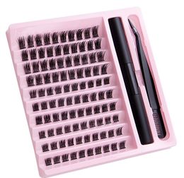 Handmade Reusable 100 Clusters Grafting Eyelashes 10-14mm Thick Curl Segmented Lashes Naturally Soft Delicate Individual Eyelashes DHL