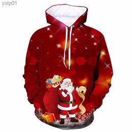 Men's Hoodies Sweatshirts Christmas Tree Snowmen Santa Hoodies 3D Print Man Women Streetwear Oversized Hoodie Pullovers Hooded Sweatshirts Kids ClothingL231107