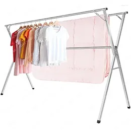 Hangers Kdpranky Clothes Drying Rack Heavy Duty Foldable Laundry Retractable Space Saving Stainless Steel