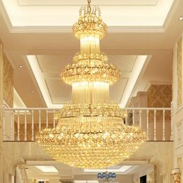 Modern Luxury Golden Chandeliers Lights Fixture Large American Chandelier Lamps European Art Deco Home Indoor Foyer Hotel Lobby Parlor Lighting Decoration