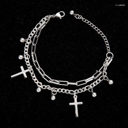 Charm Bracelets Stainless Steel Bracelet Bohemian Cross Multilayer Bangle Luxury Jewellery Lady Valentine's Day Gift For Women