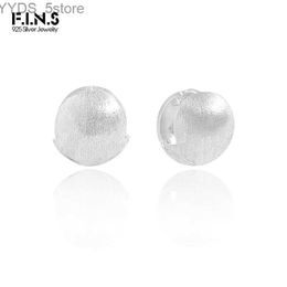 Stud F.I.N.S Minimalist S925 Sterling Silver Brushed Ball Stud Earrings Geometric Round Piercing Ear Buckles Fashion Fine Jewelry YQ231107