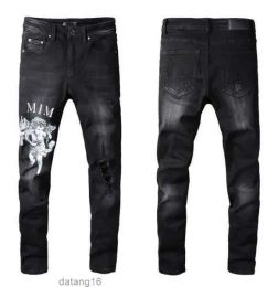Mens Designer Jeans No Rips Skinny Amirri for Men Ripped Pants with Holes Denim Man Shirt Straight Leg Slim Fit Zipper Amari Hip Hop Bikers Motorcycle 15 3ax z 882454468