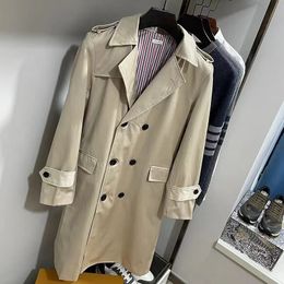 Men s Trench Coats Coat Double Breasted Classic Lapel Overcoat TB Autumn Long Windproof Casual Windbreaker Parka 231107