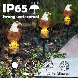 Lawn Lamps Solar Powered LED Lights Garden Eagle Animal Pixie Lawn Lamps Ornament Waterproof Lamp Unique Solar Lights Outdoor Solar Lamps P230406