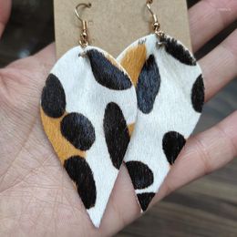 Dangle Earrings M&G White Real Cow Leather Feather For Women Leaf Statement Drop Earring Jewellery Trendy Accessories Gift