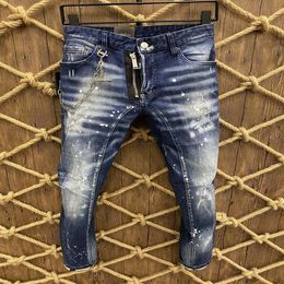 Italian fashion European and American men's casual jeans high-end washed hand polished quality Optimised LA382291C