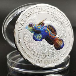 Arts and Crafts Fish reward coin Colourful frog commemorative coin