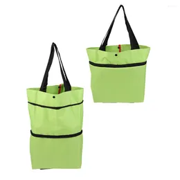 Storage Bags Trolley With Wheels Reusable Groceries For Shopping Cart Utility Tote Folding