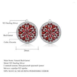 Hoop Earrings Brand Genuine Luxury Real Jewels Zhongxi Jewelry Natural Stone Inlaid With Red S925 Silver Crystal High Quality