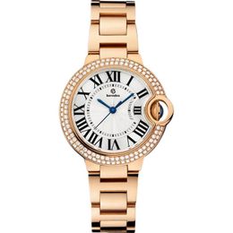 Fashion business women / men diamond quartz stainless steel watch Double servant sapphire glass deep waterproof watch