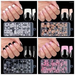 False Nails 120Pcs/set Nail Supplies French Square Manicure Material DIY Accessories Full Cover Fake