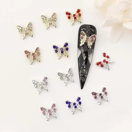 Nail Art Decorations 5Pcs/set Light Luxury Butterfly Shaped Rhinestones Charm Silver Gold Alloy Accessories Supplies