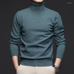 Men's Sweaters Long Sleeve Sweater Autumn And Winter Warm Turtleneck Solid Colour Casual Slim Fit All-Match Men