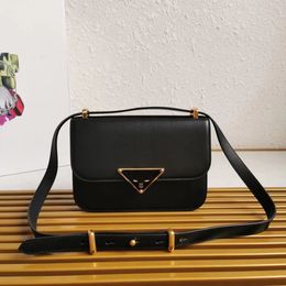 Embleme leather Bag Flap Shoulde Bags Classic Triangular Badge Crossbody flap gold Metal Rectangular Handbags 24cm