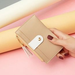 Card Holders Fashion Slim Women Wallet PU Leather Holder Short Purse ID Candy Color Bank Multi Slot