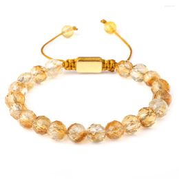 Strand Natural Stone Sunstone Beads Bracelet For Women Faceted Men Charm Jewelry Gift