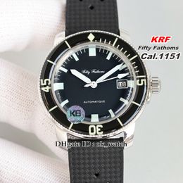 KRF Watch Fifty Fathoms 5008C-1130-B64A Cal.1151 Automatic Mens Watch Black Dial 40.3mm Date Gents Watches Rubber Strap