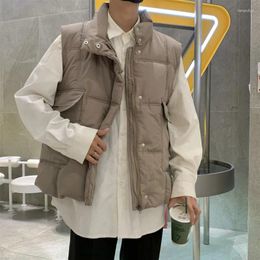 Men's Vests Winter Vest Men Warm Fashion Thickened Down Streetwear Korean Clothes Loose Thick Sleeveless Jacket Mens Parker M-2XL